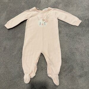 Adorable Pink Bunny One Piece with tulle bow detail